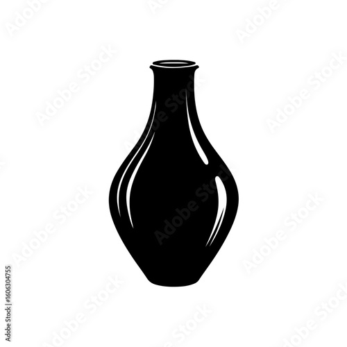 Aesthetic Home Decor Icons Set - Black and White Vase Details. Elevate your design projects with this sophisticated collection of black and white icons featuring aesthetic home decor details