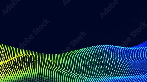 Abstract wave of glowing particles