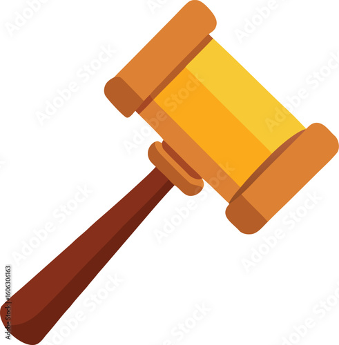 Wooden gavel for justice and auction
