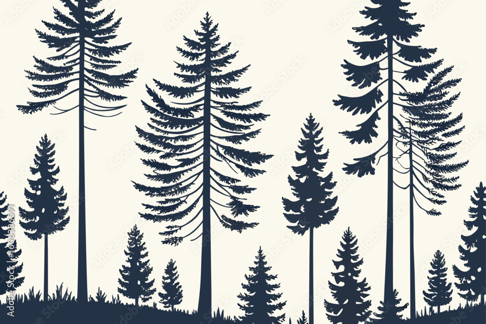 Fototapeta premium forest seamless pattern