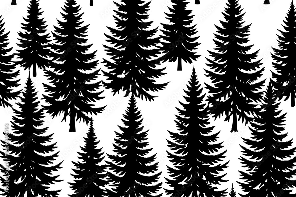 Obraz premium seamless pattern with fir trees