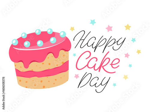 Happy Cake Day, birthday card, perfect for festive and celebratory designs.