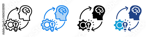 intelligence icon set multiple style collection