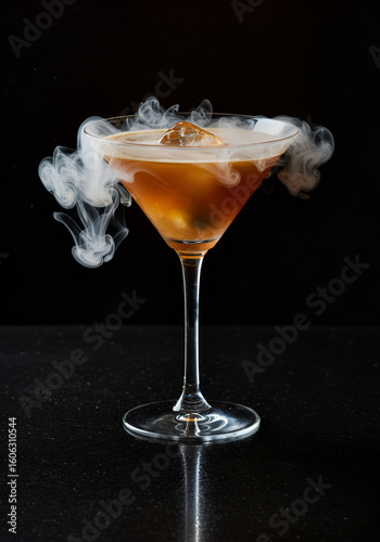 Elegant cocktail with dry ice