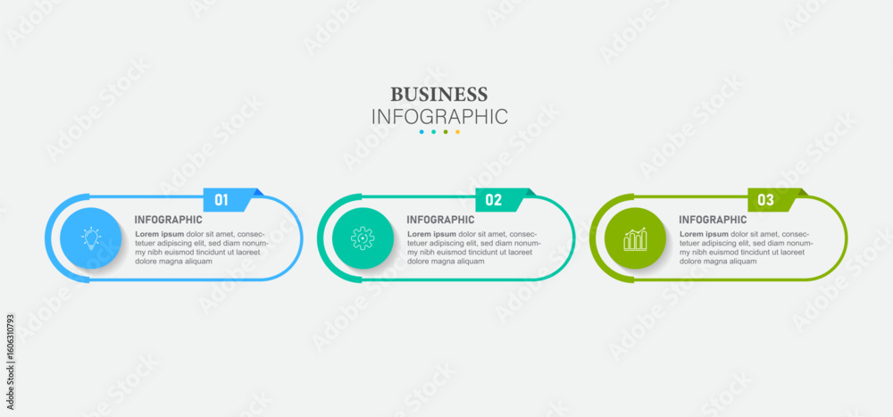 Fototapeta premium 3 Steps infographic design template vector