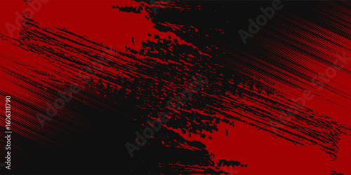 Red halftone dots blue color pattern gradient grunge texture background. Dot pop art comic sport style red and black