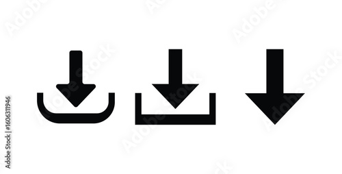Download icon set, Download button icon,  Software download icon, Vector illustration EPS 10.
