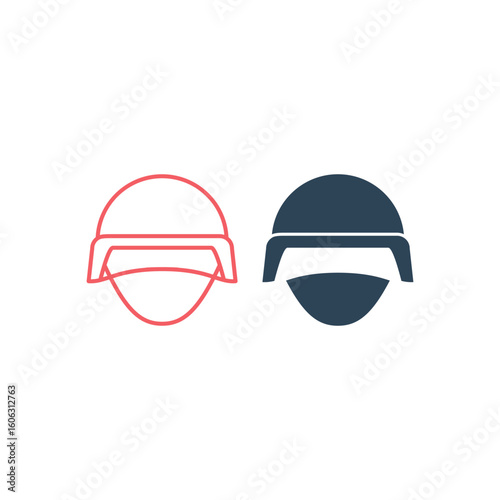 Police Helmet vector illustration icons set