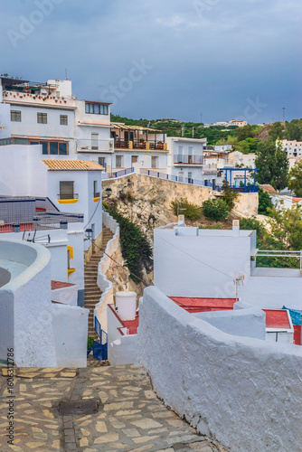 Whitewashed Streets and Traditional Houses in Motril, Spain