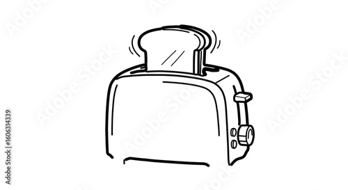Toaster vector illustration for kitchen appliance and breakfast food preparation equipment design needs one hundred