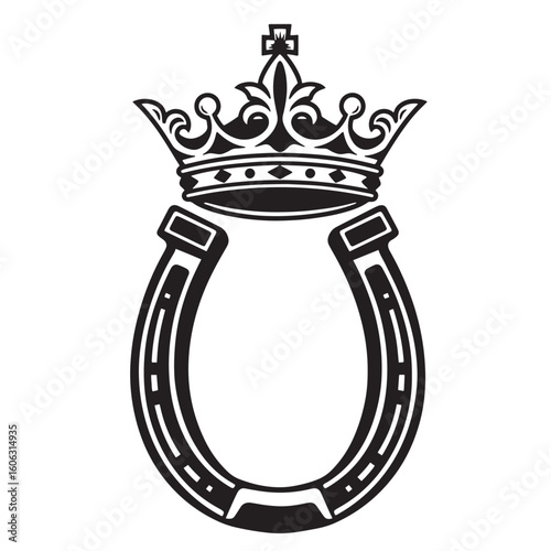 Royal horseshoe crown emblem crest