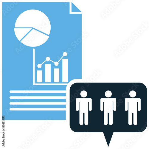 Inferential statistic icon vector. Perfect for representing drawing conclusions from samples, hypothesis testing, or generalizing findings. illustrates making predictions about a larger population.