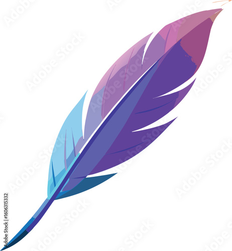 Vibrant gradient feather vector art