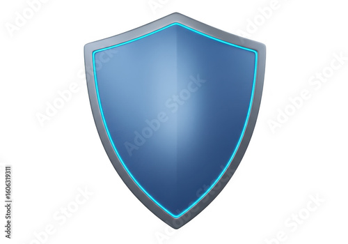 A blue shield with a metallic silver border and a glowing blue outline on a transparent background symbolizing security Free Download A blue shield with a metallic silver border and a glowing blue outline on a transparent background symbolizing security - GFXLoad