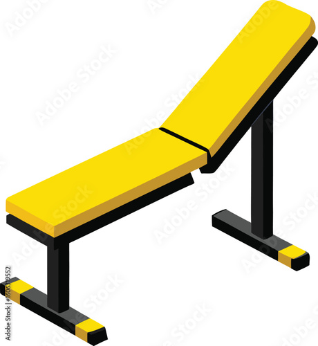 Adjustable yellow weight bench for gym workouts