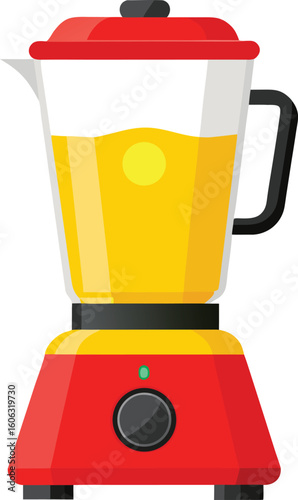 Vibrant flat design blender with yellow liquid