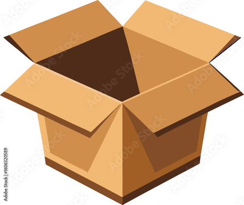 Open cardboard box vector illustration