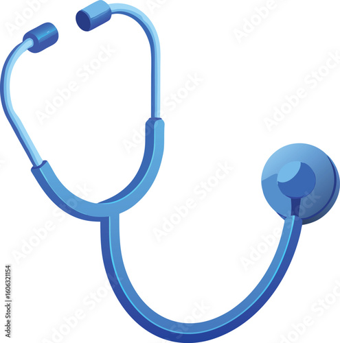 Vibrant blue stethoscope for medical health concepts