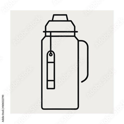 Tea Thermos Flask Icon with Steeping Insert Visible