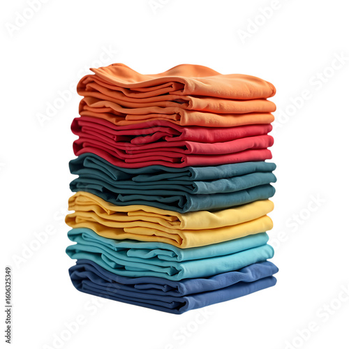 Rainbow T-Shirt Stack Colorful isolated on transparent background