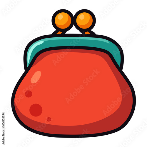 Cartoon Red Coin Purse Icon