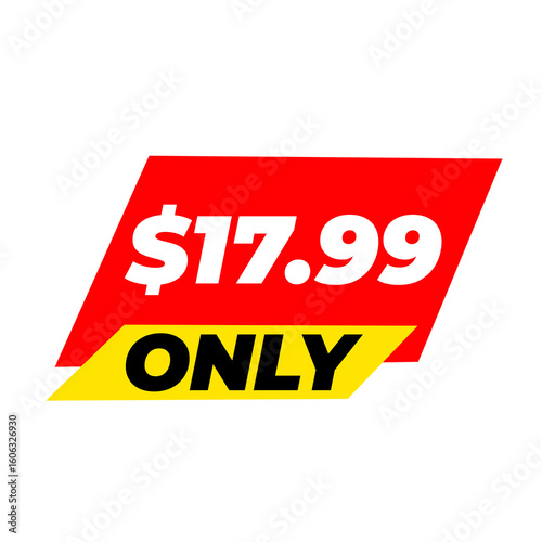 Free Download $17.99 only png, red colour shape, clean shape label, square  product tag - GFXLoad