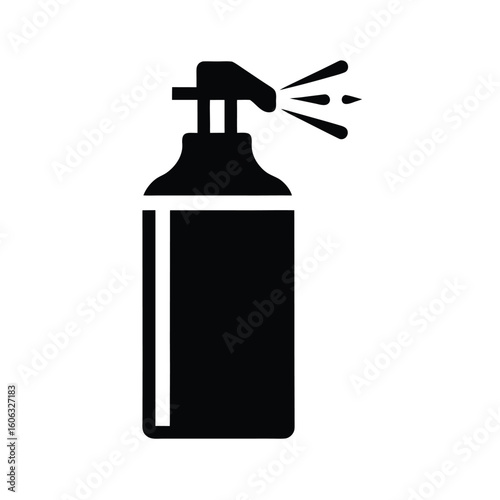 Minimal Spray Bottle Black and White Icon