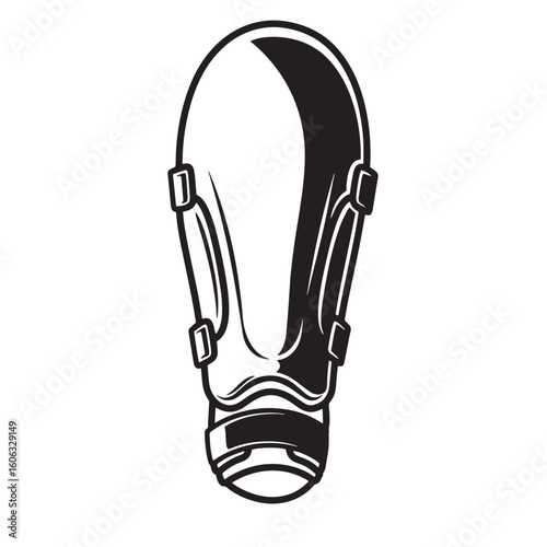 Black protective gear with straps white buckles