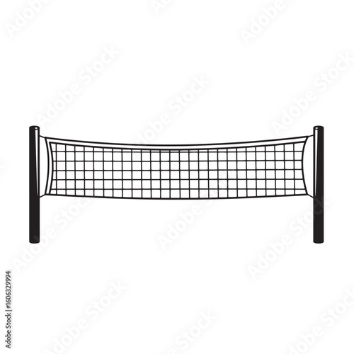 Black volleyball net with posts sports equipment outdoor game
