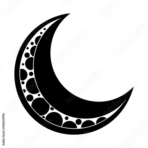Crescent moon vector astrology celestial lunar phase design silhouette