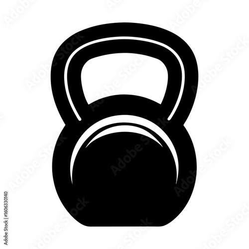 Kettlebell exercise fitness gym strength training equipment sport silhouette