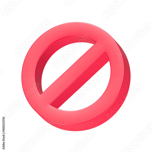 stop icon red color 3d rendering