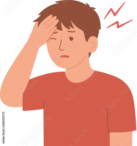 Sick Boy with Headache Symptom

