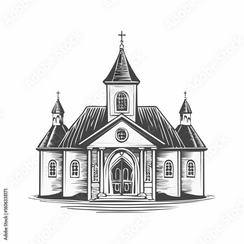 vector illustration of church