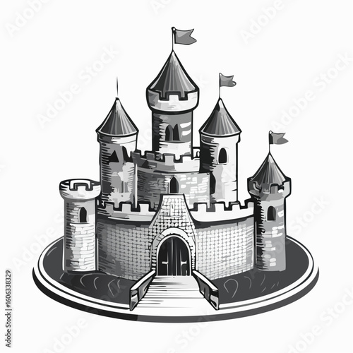 vector illustration of castle