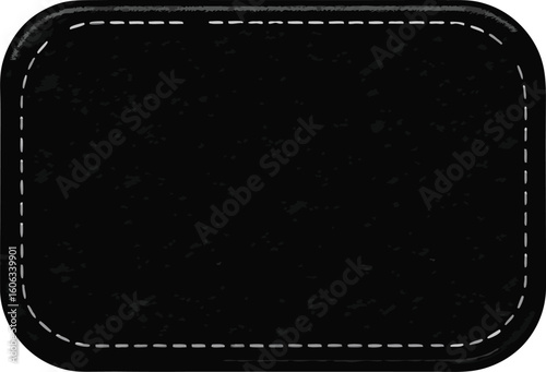 Blank black patch with stitched border