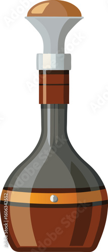 Elegant glass decanter with amber liquid