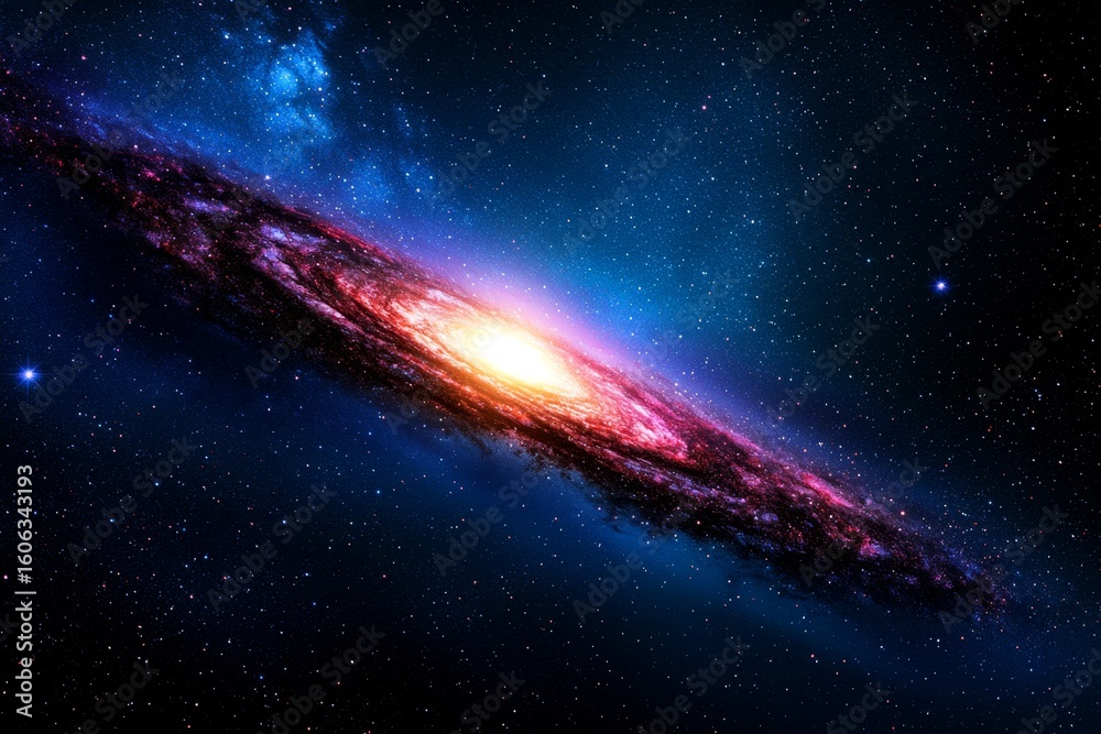 Fototapeta premium Majestic Spiral Galaxy Cosmic Nebula Stars Space Background