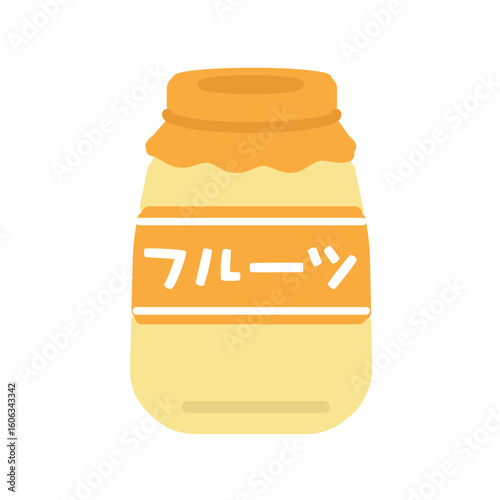 瓶入りのフルーツ牛乳　イラスト