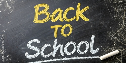back to school chalk on blackboard background, Al Generative 