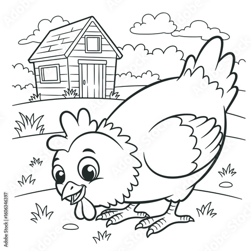 Chicken coloring page.