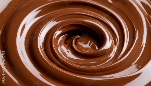Swirling Chocolate Deliciousness: A Close-Up of Melted Chocolate