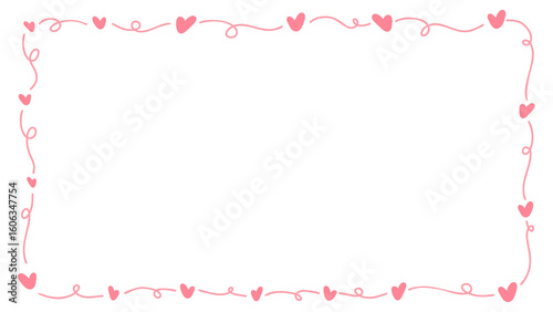 Doodle of heart frame for valentine's day. Hand drawn heart element vector.