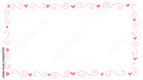 Doodle of heart frame for valentine's day. Hand drawn heart element vector.