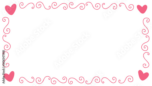 Doodle of heart frame for valentine's day. Hand drawn heart element vector.