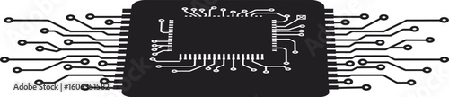 Modern Microprocessor Chip Silhouette