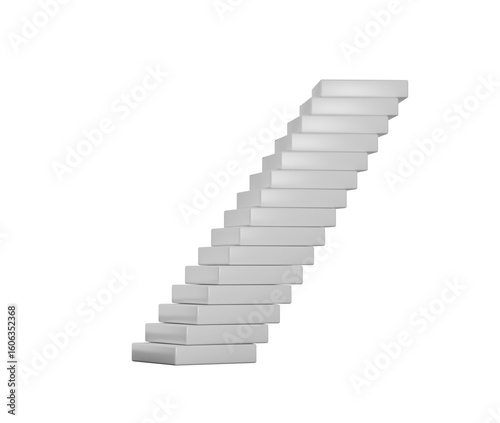 Wallpaper Mural Stack of white rectangular blocks, slightly offset to create a leaning tower effect. 3D Illustration Torontodigital.ca