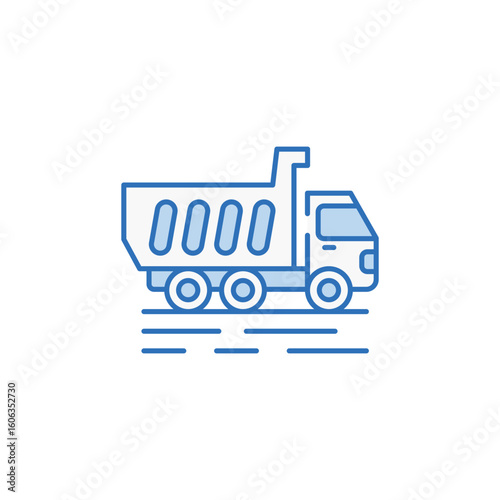 Tipper Truck icon design with white background stock illustration