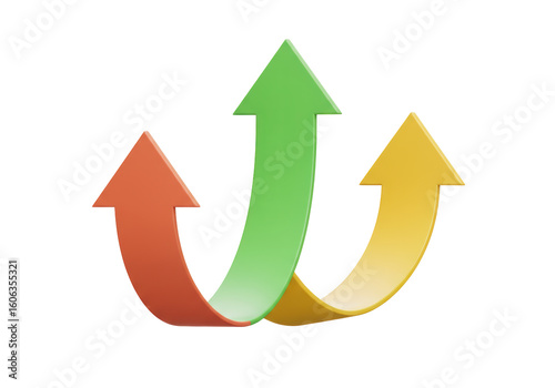 Free Download Isolated Three Arrows Pointing Upwards with Gradient Colors - GFXLoad