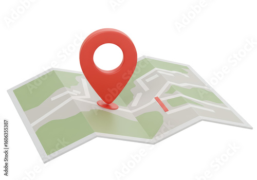 Free Download Isolated Red Location Pin on Detailed Map - GFXLoad
